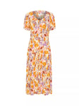 Saint Tropez Eiko V-neck Short Sleeve Maxi Dress, Ice Flower Art