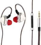 7Hz Salnotes Zero Hifi ¿¿couteurs Intra-Auriculaires De 10 Mm Dynamiques Iem Avec Diaphragme En M¿¿tal Composite, Cable Ofc 2 Broches D¿¿tachable (Blanc, Avec Mic, 3.5Mm)