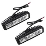 2PCS 18W Phare de Travail Carre a Leds Angle 60 dc 12V-24V Quad Camion Bateau Tracteur Offroad Impermeable - Noir - Einfeben