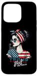 Coque pour iPhone 15 Pro Max Trump Girl Messy Bun Trump 2024 Élection Drapeau américain