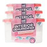 Damp Catcher Interior Dehumidifier Moisture Mould Remover Rose 180g x3