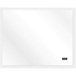 Miroir de salle de bain led tactile mural horloge numérique 2 en 1 éclairage blanc froid et chaud miroir lumineux cosmétique de maquillage 100 x80 cm