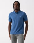 Gant Mens Regular Fit Short Sleeve Shield Logo Pique Polo - Blue - Size Large