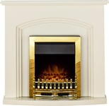 Adam Truro Fireplace in Cream with Blenheim Electric Fire in Brass, 41 Inch