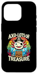 Coque pour iPhone 16 Pro Costume de pirate au trésor d'axolotl fantaisiste