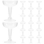 20 st engångs champagneglas i klar plast för cocktails och desserter [DB] As Shown 11.2X8.5cm