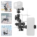 NEEWER Camera Fence Mounting Kit for Live Streaming Compatible with GameChanger App, Fence Holder Clip & Action Camera Adapter Compatible with GoPro Max 360 Mevo for Baseball Games, PA025