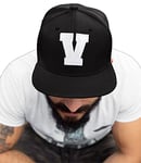 4sold ABC Letter Casquette Snapback en Noir/Blanc avec les lettres A à Z (V)