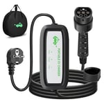 FNRIDS Chargeur Voiture Electrique 3,68kW [8m,16A] EV Chargeur Type 2 16A,Câble Recharge Voiture Electrique Type 2 avec Voyant LED,Cable Type 2 avec Sac de Rangement,Compatible Tous Les EV/PHEV