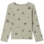 garbo&friends Mönstrad Ribbad Långärmad T-shirt Prune Green | Grön | 86/92 cm