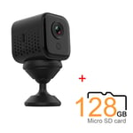 A11 Mini Caméra WiFi Vision Nocturne 1080P Surveillance sans Fil Moniteur a Distance Application Téléphone Détection de Mouvement DVR Caméscope Piege, Carte Micro SD 128 Go