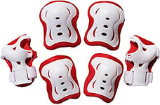 FakeFace Kids 6PCS Safety Protective Gear Knee Elbow Wrist Pads Set Adjustable Wrist Guards Skate Roller Cycling Riding Knee Braces Elbow Guards Wrist Support Protector Kneepad for Outdoor Sports