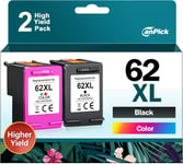 Lot de 250 Cartouches d'encre de Rechange pour HP 62XL HP62 XL Noir Couleur HP 62 Noir et Couleur pour HP Envy 5640 5540 7640 5548 5544 5646 OfficeJet 5740 5742