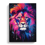 Leo Zodiac Gestural Art No.3 Canvas Print for Living Room Bedroom Home Office Décor, Wall Art Picture Ready to Hang, 30x20 Inch (76x50 cm)