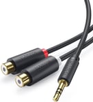 Câble Rca Jack Audio Stéréo Cordon Jack 3.5Mm Mâle Vers 2 Rca Femelles Pour Tv Pc Smartphone Ampli Chaîne Hifi Barre De Son Home Cinéma Enceinte 20 Cm