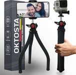 Trépied Flexible pour téléphone Portable iPhone | Trépied pour Smartphone et Appareil Photo avec Rotation à 360 degrés et vis de Montage universelles 1/4 pour GoPro | INCL. support de télépho