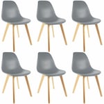 Altobuy - melya - Lot de 6 Chaises Scandinaves Grises