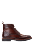 Base London Dealer Leather Brogue Boots, Brown