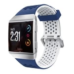 Bracelet deux tons hollow bleu blanc pour votre Fitbit Ionic