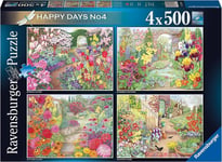 Ravensburger Happy Days Glorious Gardens 4X 500 Piece Jigsaw Puzzle for Adults