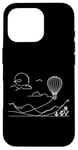 Coque pour iPhone 16 Pro Ballon à air One Line Art Dessin