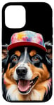 Coque pour iPhone 15 Berger Australien Casquette Snapback Chien Animaux Imprimé