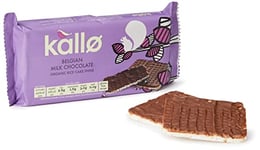 Kallo Organic Belgian Milk Chocolate Rice Cake Thins, Healthy Snack for Adults & Children, Gluten Free with No Artificial Colours, Flavours or Preservatives, Single Pack – 1 x 90g Packet