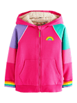 Little Bird By Jools Oliver Kids' Cotton Colour Block Hoodie, Pink/Multi