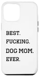 Coque pour iPhone 14 Plus T-shirt amusant pour la fête des mères avec inscription « Best Fucking Dog Mom