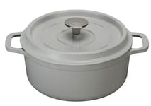 Cocotte ronde fonte émaillé gris mistral 24 cm 4 litres INVICTA