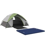 Outsunny 2-3 Person Camping Dome Tent w/ Inflatable Mattress, 3000mm Waterproof