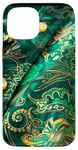 Coque pour iPhone 15 Vert Abstrait Paisley Sport Polo Motif