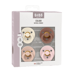 BIBS - Pacifier Colour 4 PACK - Ivory/Blush/Woodchuck/Blossom - Size 2