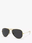 Ray-Ban RB3025 Unisex Polarised Aviator Sunglasses, Legend Gold/Black