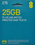 EE T-MOBILE COMBI MICRO NANO  & STANDARD SIM FOR IPHONE 25GB NET PAY AS YOU GO;