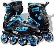 Haojie Adult Racing Inline Skates, 3 Large Wheels Roller Blades Anti-Collision, Wear-Resistant, Breathable And Comfortable Roller Skates,Black,37