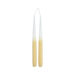 Homéa, Set de 2 Bougies Chandelier 26 cm Arty Tie And Dye Blanc et Semoule