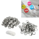 100 Set Blank Knappar Badgedelar Rund Form Rostskydd Lätt att Skriva ut Knappnålsuppsättning för Knapptillverkningsmaskin 32MM