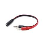 3.5Mm Female To Dual Male Headphone Mic Y Splitter Aux Cable