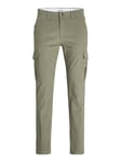 JACK & JONES Men's Cargo Trouser Ankle Height Low Rise Slim Fit Trousers for Men, Dusty Olive Colour, 32W / 34L