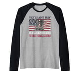 Veterans Day Remember the Fallen USA Flag Soldiers Boots Raglan Baseball Tee