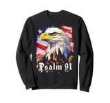 Psalms 91 Bible Verse Protection & Blessing Eagle Flag USA Sweatshirt