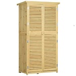 OutSunny Garden Shed 0.465 x 0.87 x 1.6 m Natural wood finish