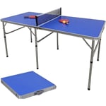 Senderpick - Table de ping-pong (152 x 76 cm), table de ping-pong pliable, base pliable, portable, avec filet, 2 raquettes, 3 balles