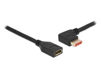 DELOCK – DisplayPort extension cable male 90° left angled to female 8K 60 Hz 1 m (87073)