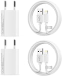 4-Pack Chargeur Iphone Apple Mfi Certifié Et 2m Câble Iphone Pour Apple Iphone 14/13/12/11/Xs/Xr/X/8/7/6/5/Se/Ipad,5w Prise Chargeur Iphone Rapide Adaptateur Secteur Usb Iphone Avec Câble Lightning 2