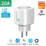 TNCE-Prise intelligente TUYA pour maison connectée,Wi-Fi/Zigbee,16A/20A,UE,moniteur d'alimentation,télécommande,minuterie,prise en charge vocale Google Home Alexa - Type TNCE-Zigbee 20A