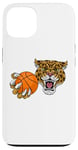 Coque pour iPhone 13 Ballon de basket Jaguar Leopard Cheetah Panther