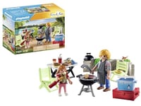 Playmobil 71427 Barbecue avec Papa et Enfant - Family Fun - Comprend Deux Personnages, Un Barbecue et des Accessoires - Dès 4 Ans