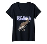 Womens Keep Calm And Carrion Vulture Scavenging Bird V-Neck T-Shirt